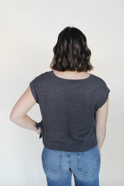 Eva Cable Knit Tie Vest