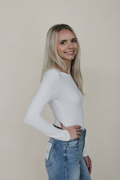 Lauren Long Sleeve Bodysuit - Ivory