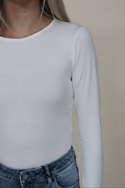 Lauren Long Sleeve Bodysuit - Ivory